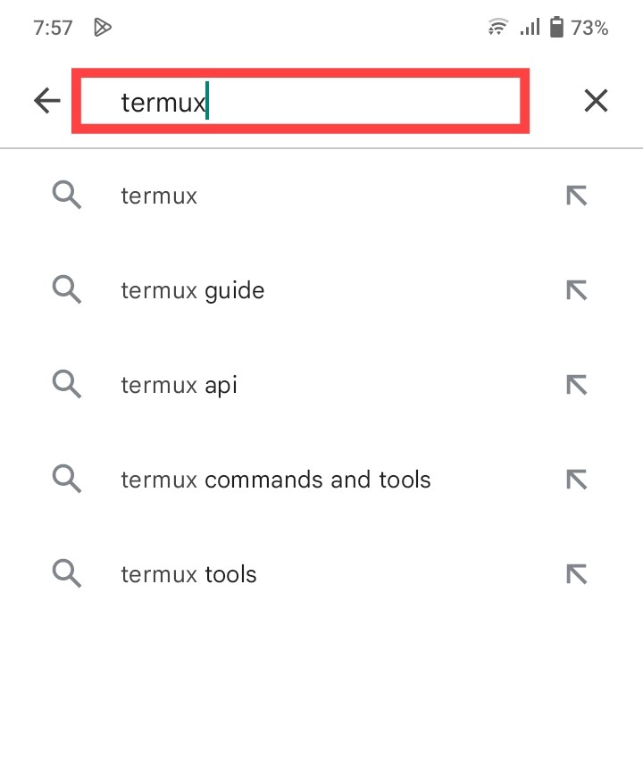Search For Termux on Playstore 1