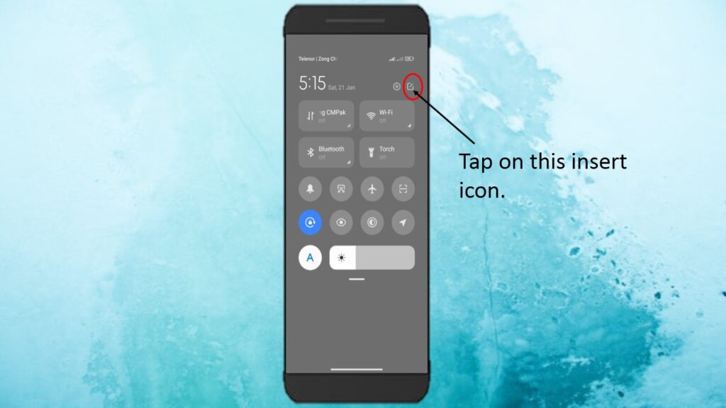 Tap on the insert icon.