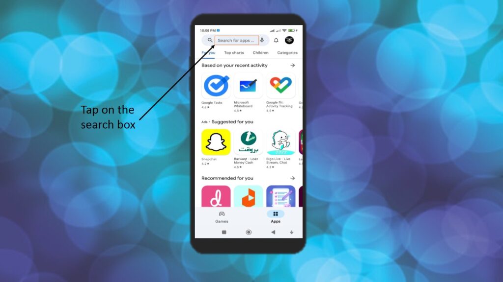 The Ultimate Guide to Using Windows on Your Mobile Device 2 Tap on the search box to search for the app